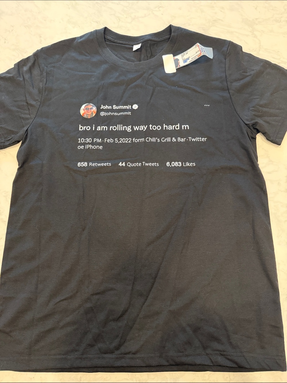 John Summit Rave Black Graphic Tweet Short-Sleeve Men's T-Shirt